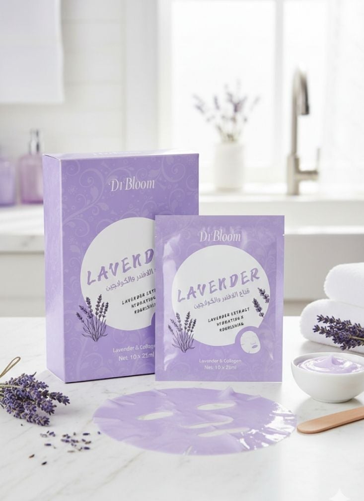 دكتور يلوم  قناع الوجه الورقي باللافندر من دكتور بلوم مع الكولاجين - قناع مريح ومرطب وملطف للبشرة - Image 2